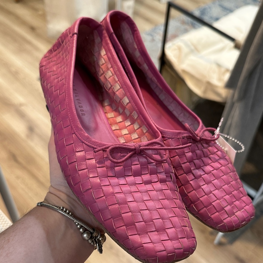 Freda Salvador Fuchsia Woven Flats
